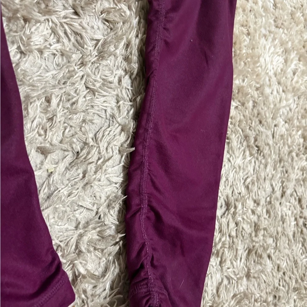 Alo Yoga Idol Leggings Purple Ruched Pocket Tight Size Small Long